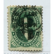 ARGENTINA 1877 GJ 47 ESTAMPILLA CON SOBRECARGA PROVISORIO MUY LINDA U$ 30